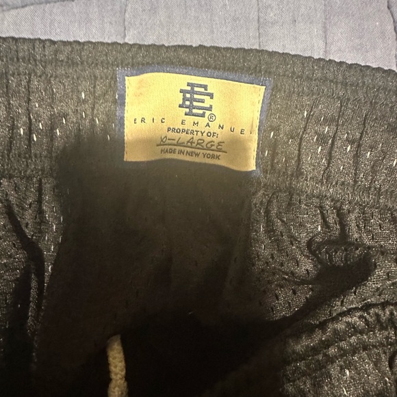 Eric Emanuel XL black shorts with white EE logo